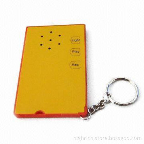 Voice Recording Keychain with Built-in Flashlight, Available in Various LED Light Colors